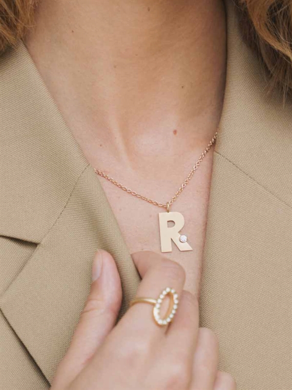 Dulong Letter S Vedhæng M. 1 Brilliant, 18K Guld